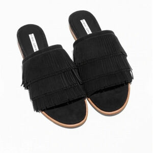 New in Box & Other Stories Black Fringe Sandals U.S. Size 7 / EU 37 - 100% Suede
